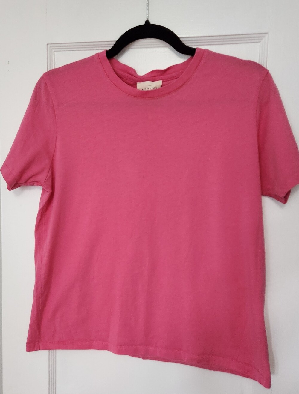 Sezane Pink Oversized Cotton T Shirt Size XS